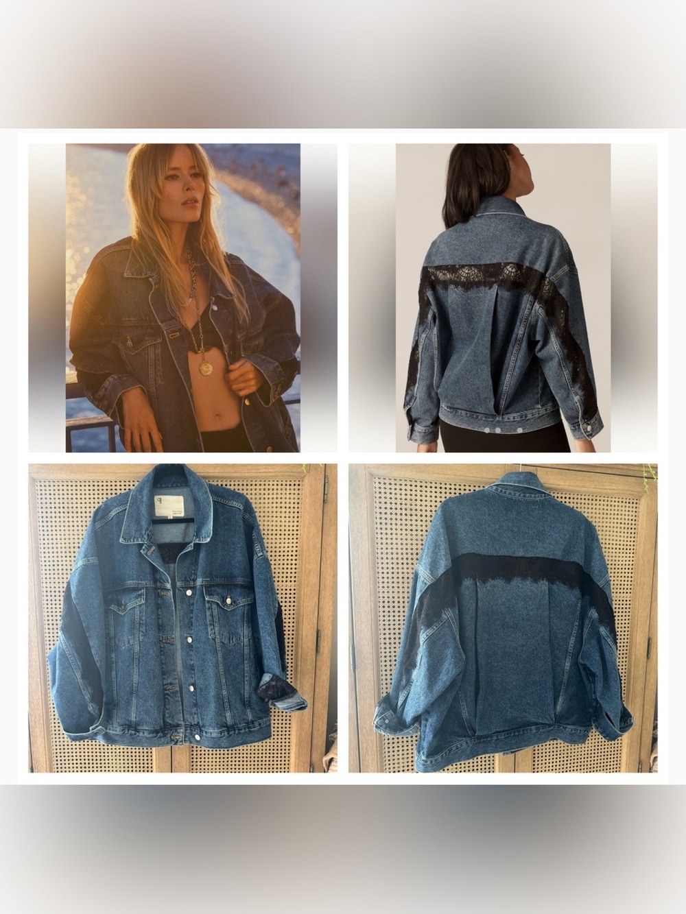 NWT / The Weston Lace Denim Boyfriend
Jacket by Pilcro ~ Xl
